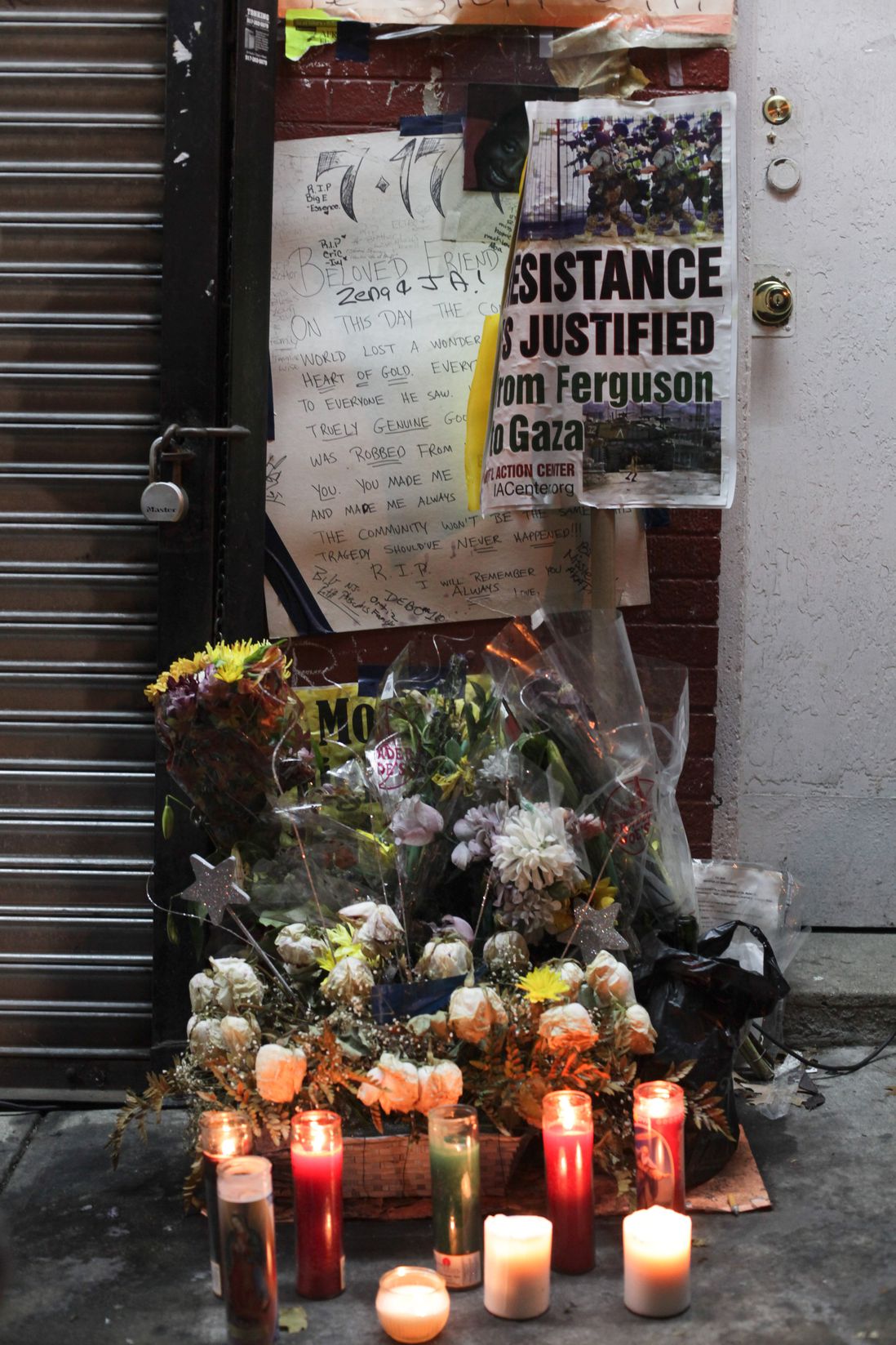 The memorial for Eric Garner on Staten Island. <br> Scott Heins / Gothamist